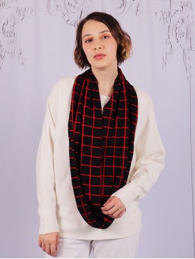 Loop Plaid Print Scarf